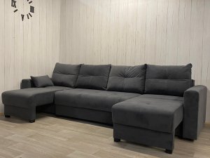 Диван Комфорт-6 (2+1К+1К) НПБ, велюр Monaco 7 grafit в Тарко-Сале - tarko-sale.magazin-mebel74.ru | фото