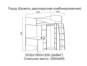 Кровать двухъярусная комбинированная в Тарко-Сале - tarko-sale.magazin-mebel74.ru | фото