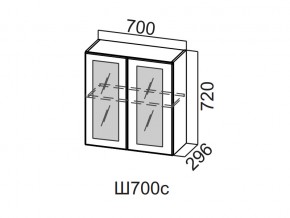 Ш700с/720 Шкаф навесной 700/720 (со стеклом) в Тарко-Сале - tarko-sale.magazin-mebel74.ru | фото