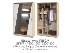 шкаф-купе ПШ-2.9 1500 Норд Белый жемчуг 1500 в Тарко-Сале - tarko-sale.magazin-mebel74.ru | фото